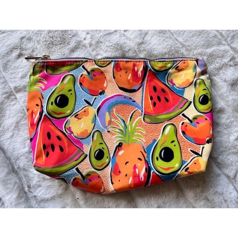 Tabitha Brown Target Fruit Print Makeup Bag Pouch Tropical Watermelon Pineapple